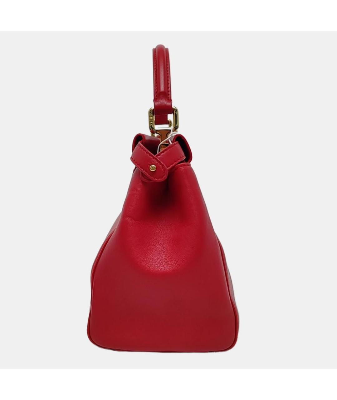 FENDI Красная кожаная сумка с короткими ручками, фото 2