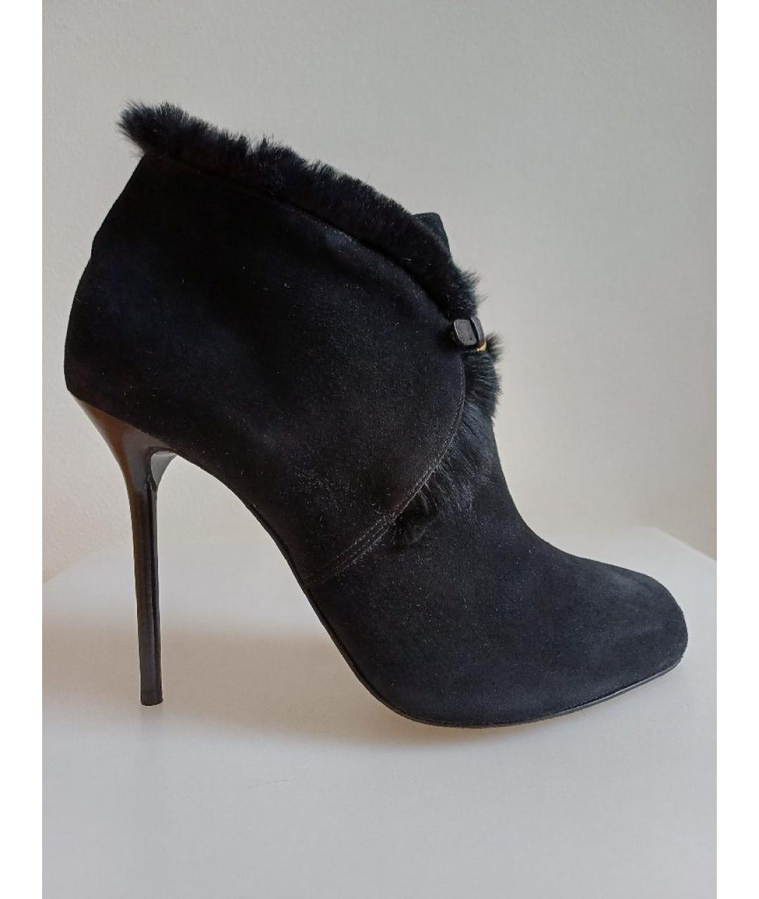 SERGIO ROSSI Черные замшевые ботильоны, фото 10