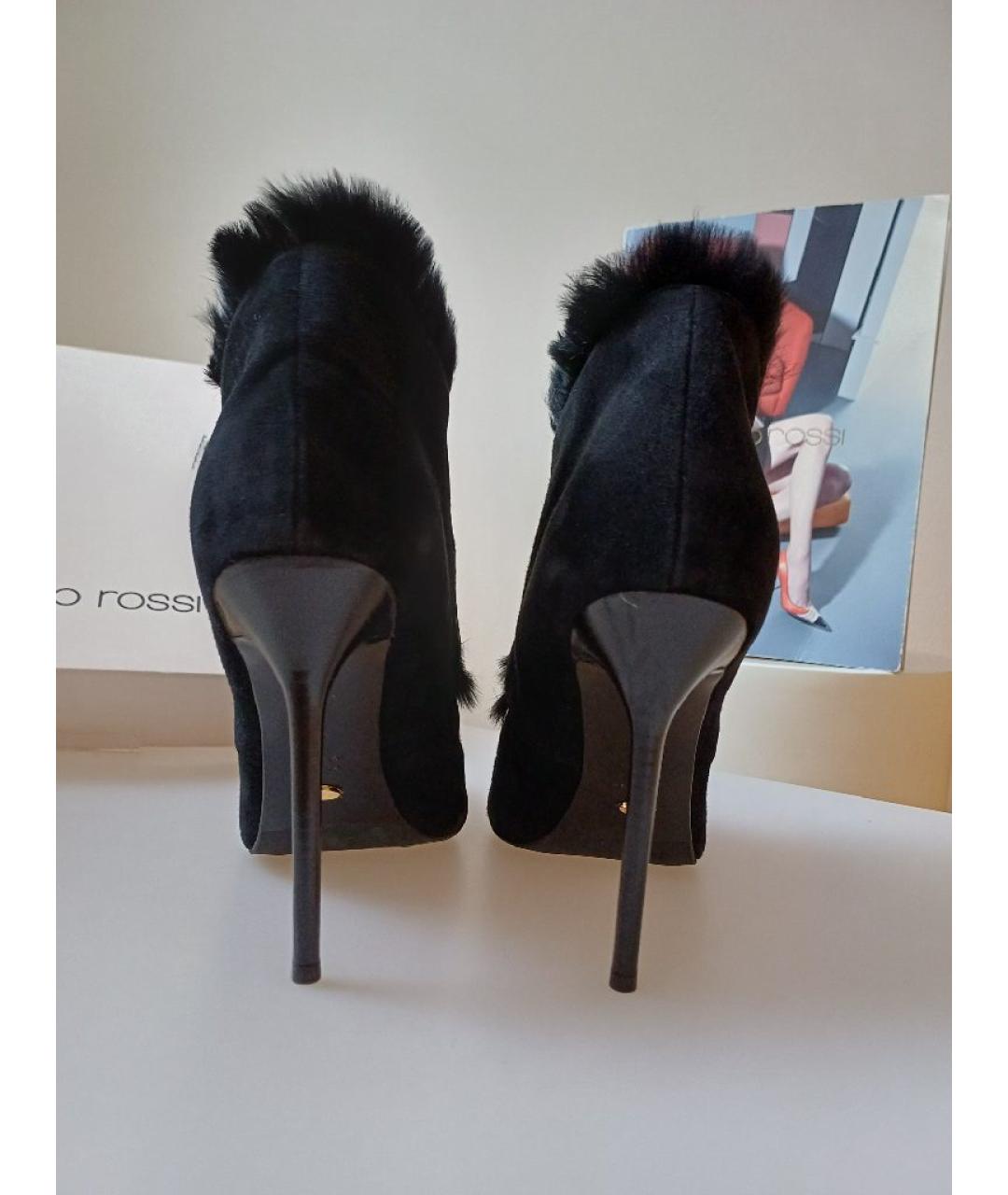 SERGIO ROSSI Черные замшевые ботильоны, фото 8