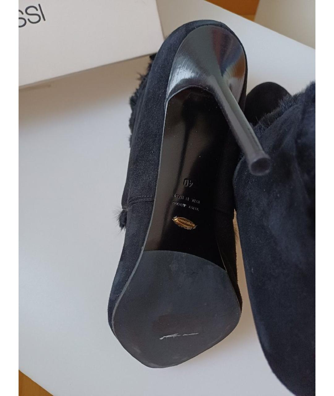 SERGIO ROSSI Черные замшевые ботильоны, фото 9