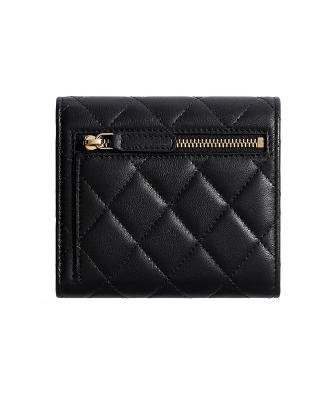 CHANEL Черный кожаный кошелек, фото 2