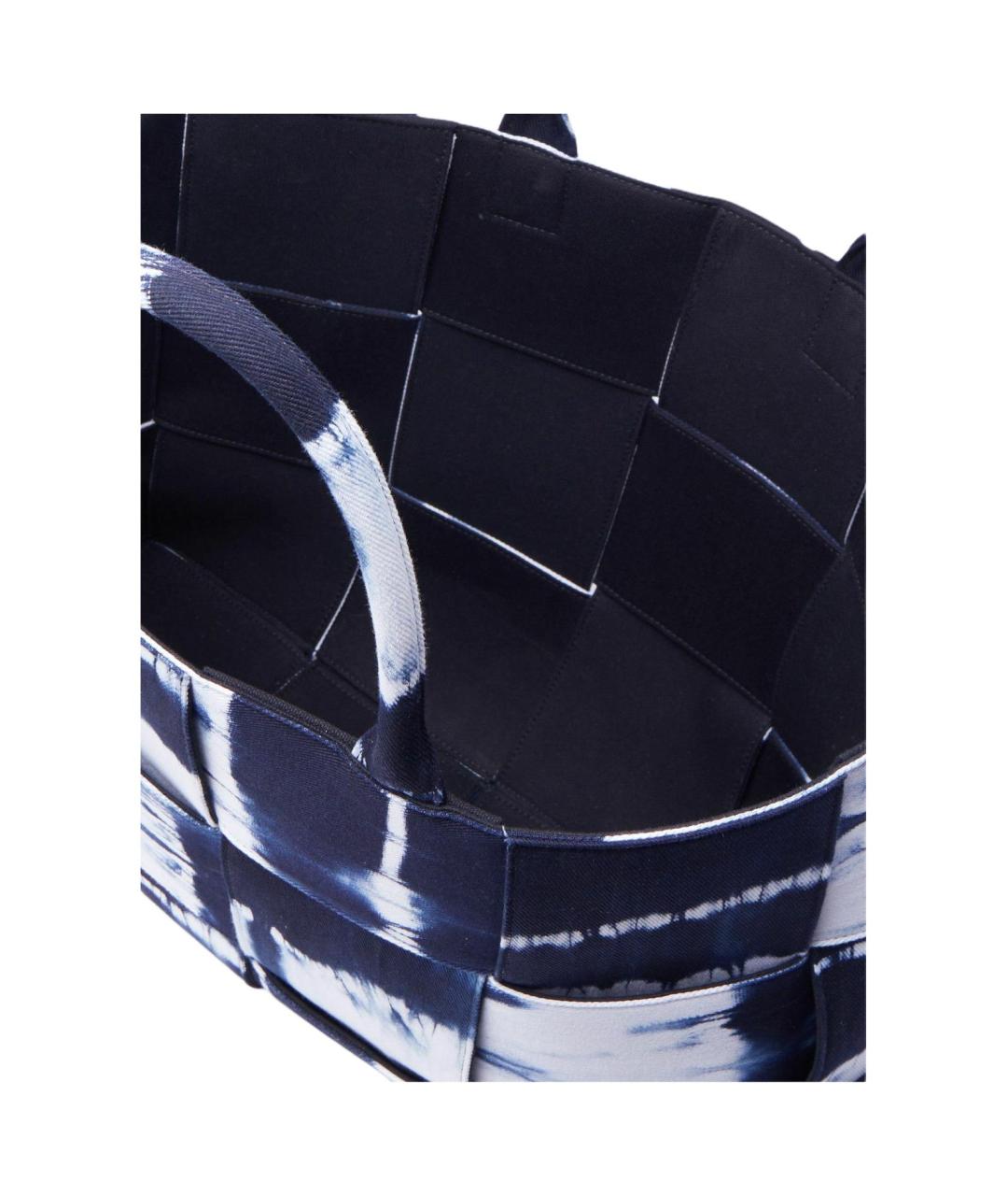 BOTTEGA VENETA Синяя тканевая сумка тоут, фото 5