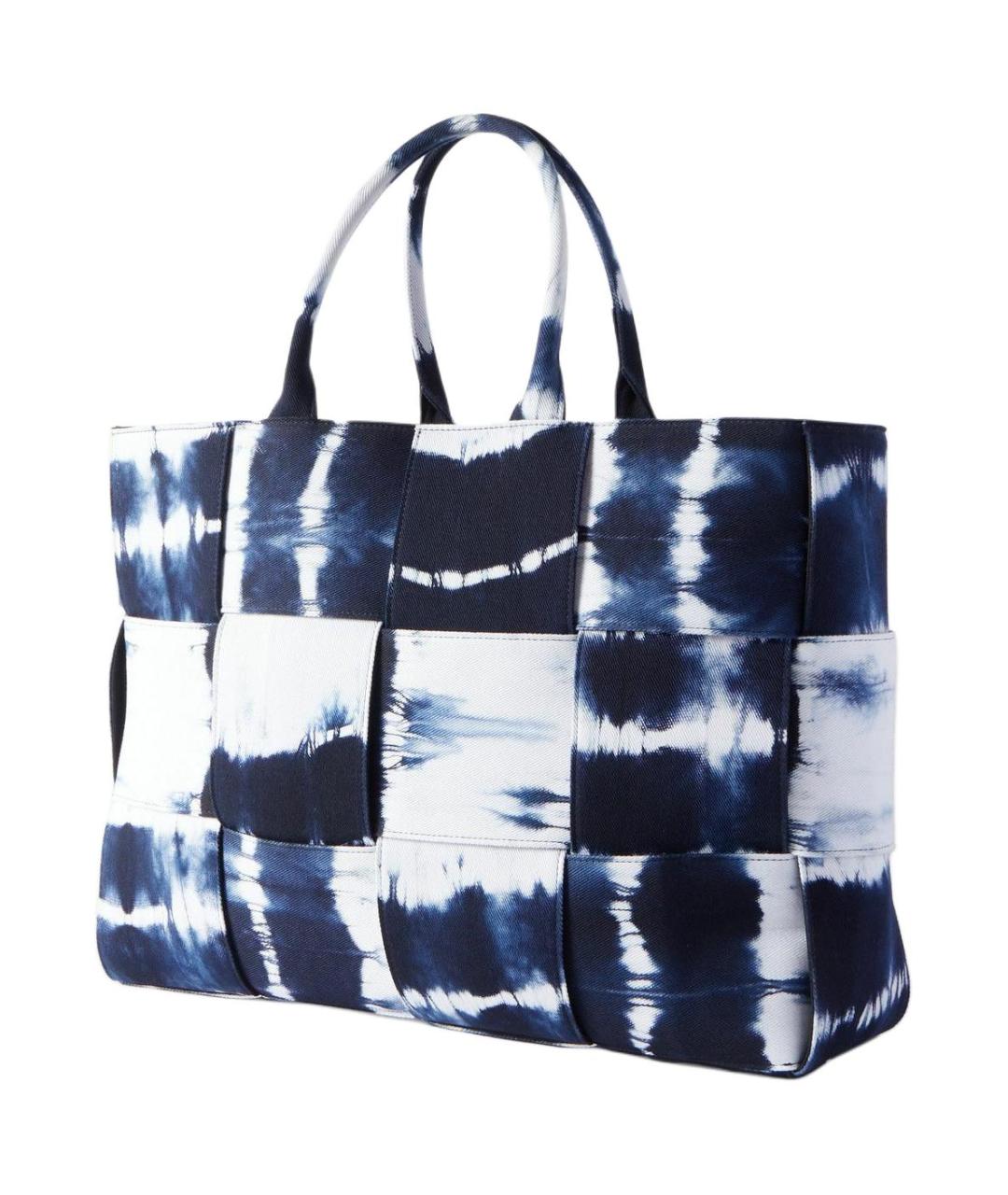 BOTTEGA VENETA Синяя тканевая сумка тоут, фото 3