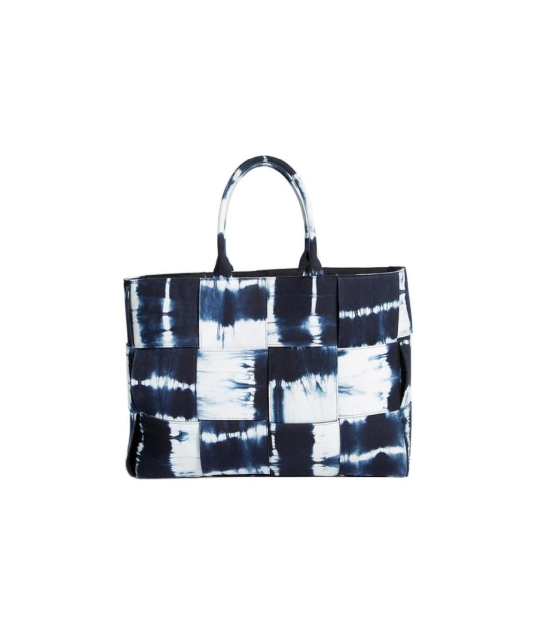 BOTTEGA VENETA Синяя тканевая сумка тоут, фото 4