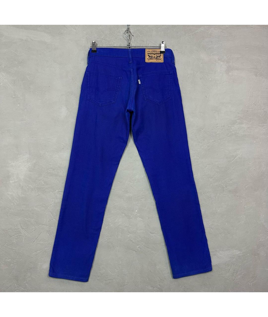 LEVI'S Синие хлопко-эластановые брюки чинос, фото 2