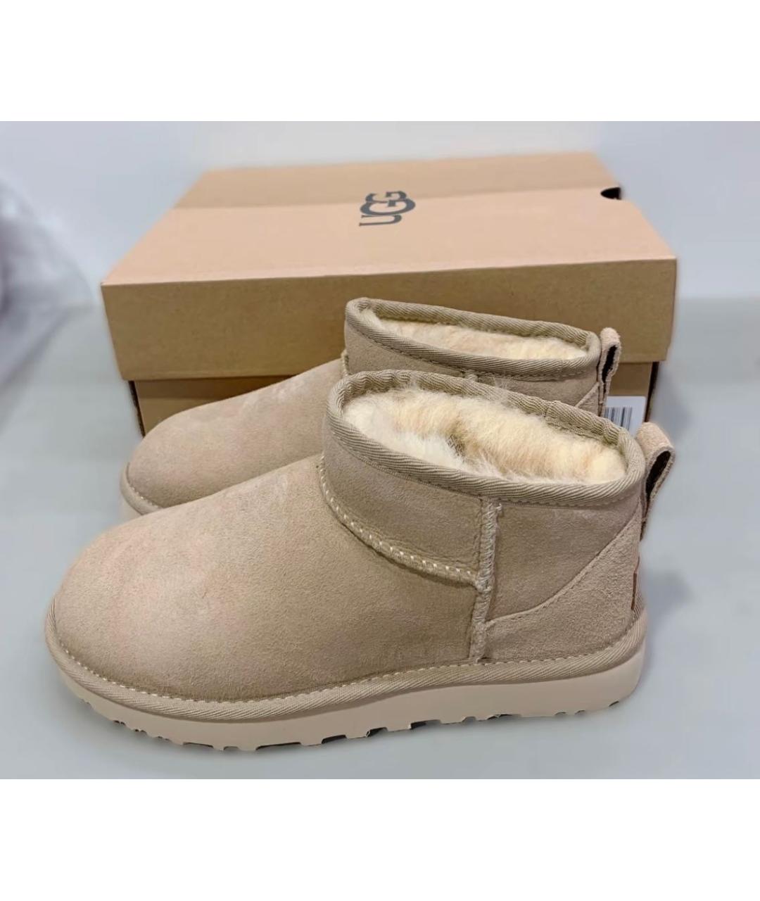 UGG AUSTRALIA Бежевые замшевые ботинки, фото 2