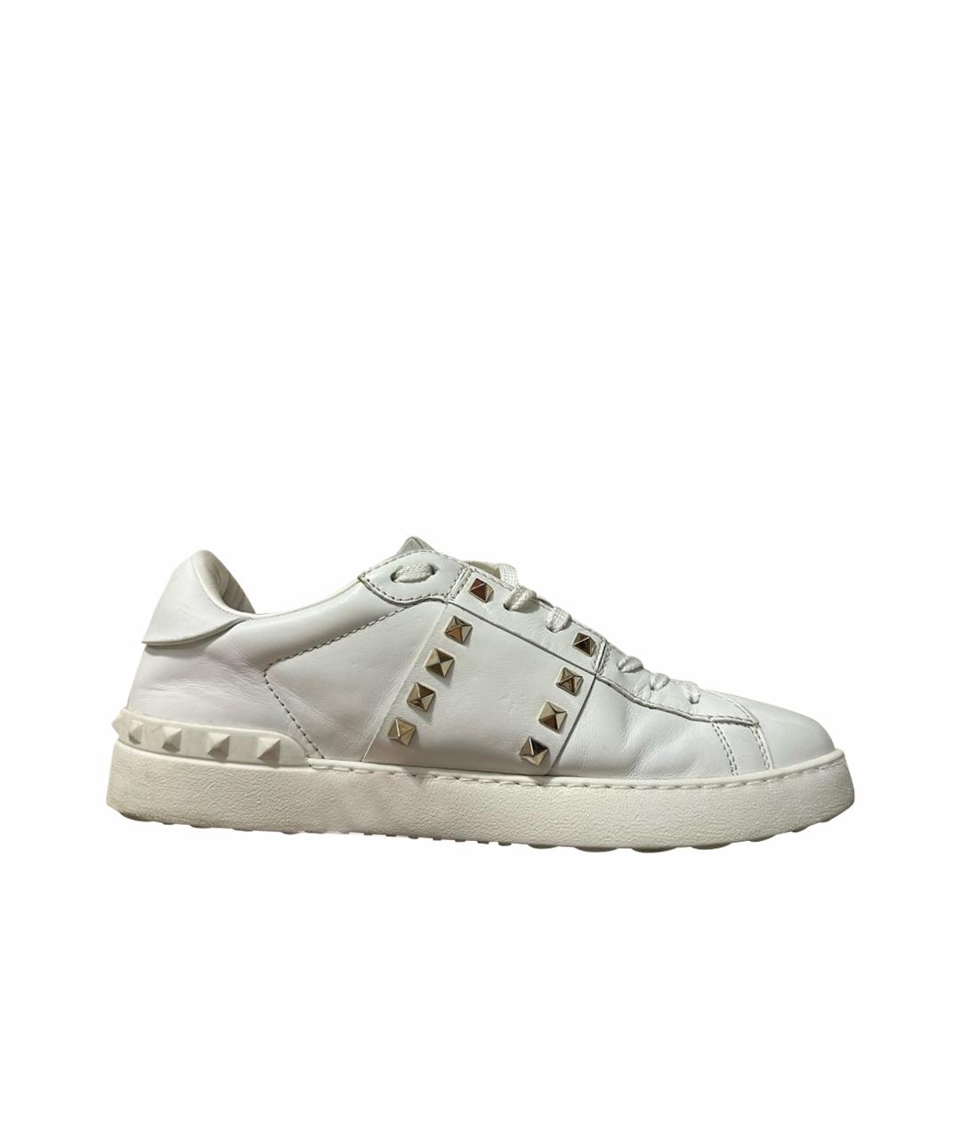 VALENTINO Белые кожаные низкие кроссовки / кеды, фото 1
