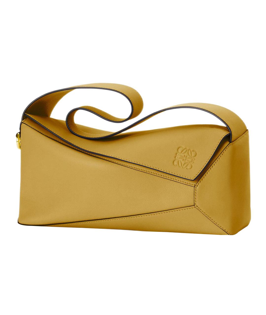 LOEWE Горчичная кожаная сумка через плечо, фото 3