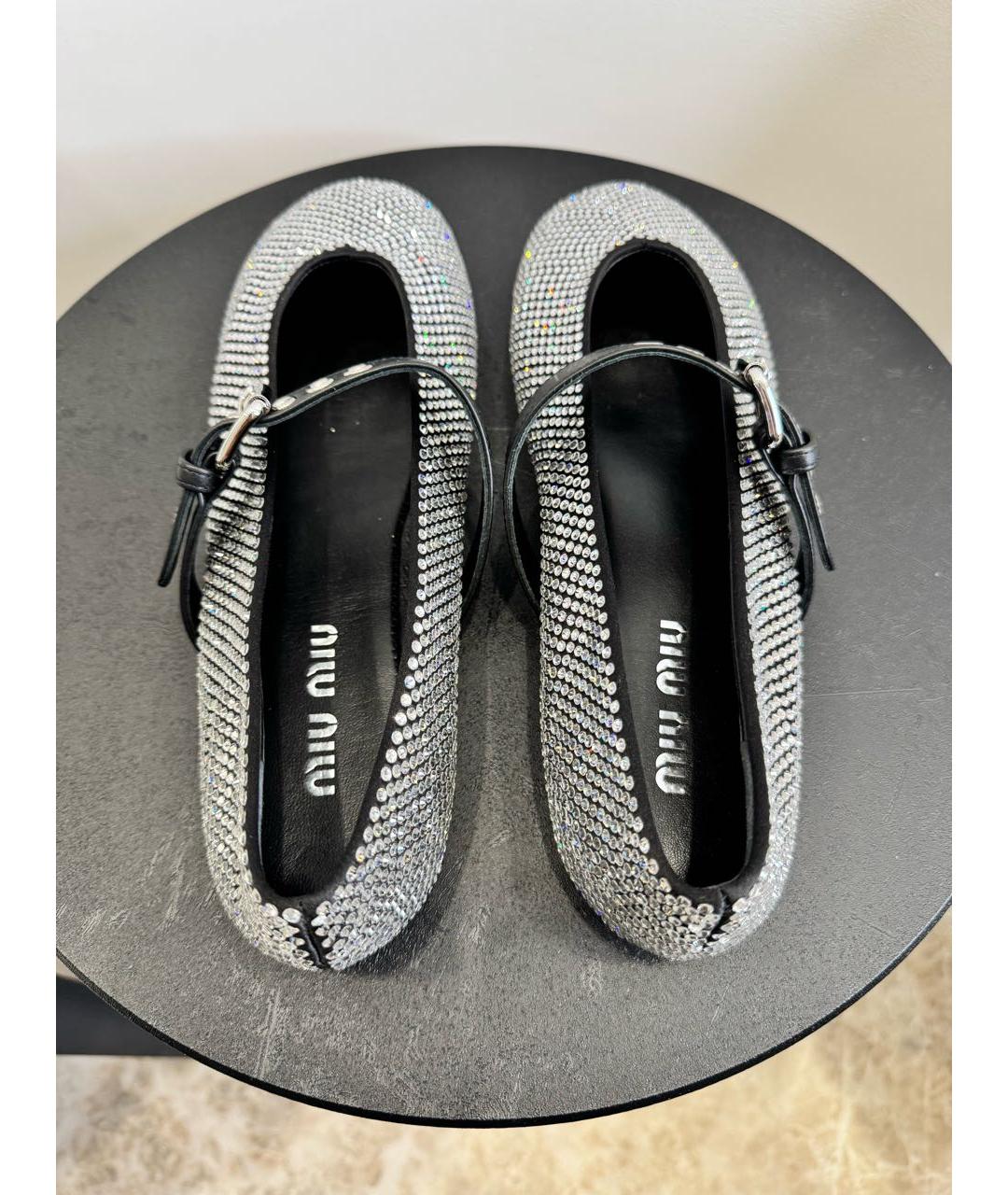 MIU MIU Черные кожаные балетки, фото 3