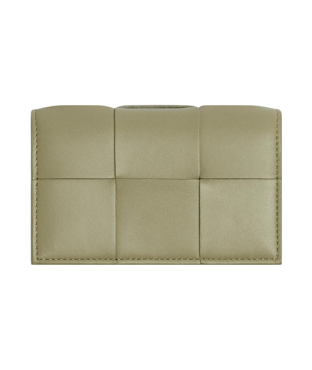 BOTTEGA VENETA Зеленый кожаный кардхолдер, фото 1