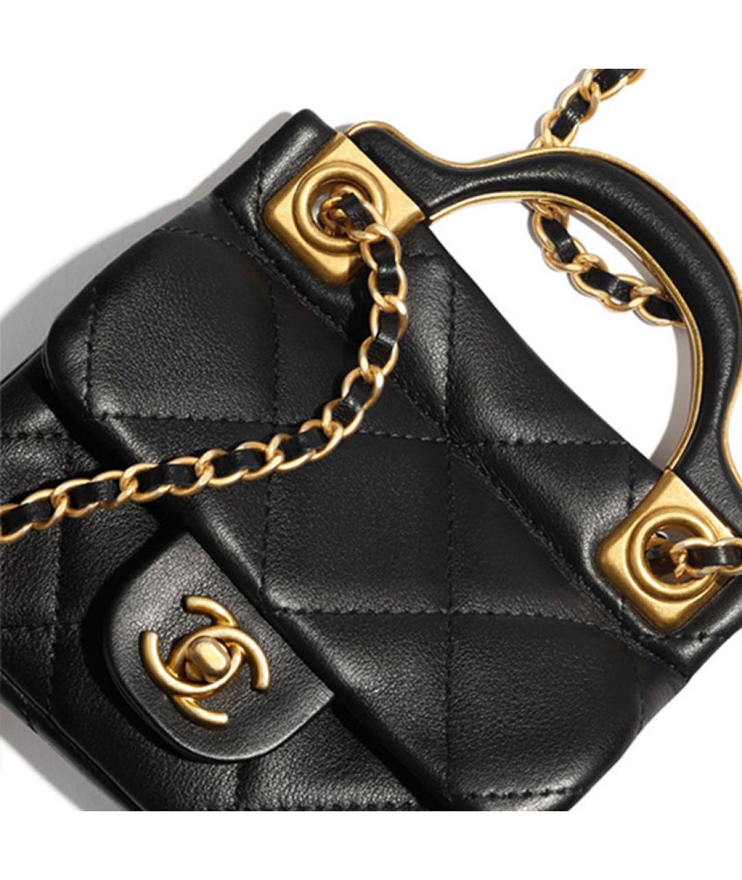 CHANEL Черный кожаный кошелек, фото 3