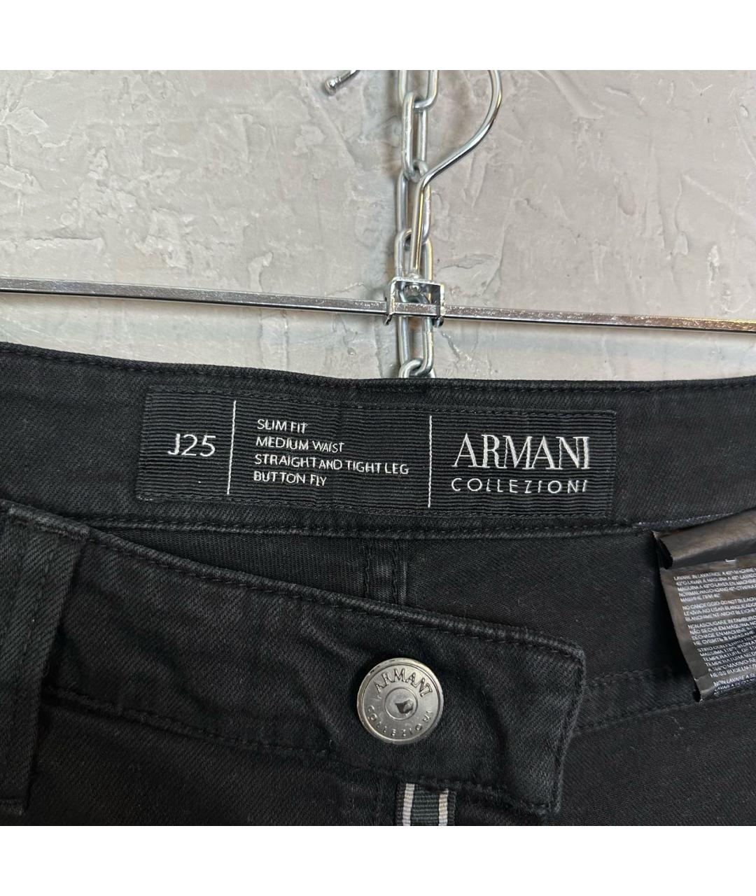ARMANI COLLEZIONI Черные хлопко-эластановые джинсы скинни, фото 7