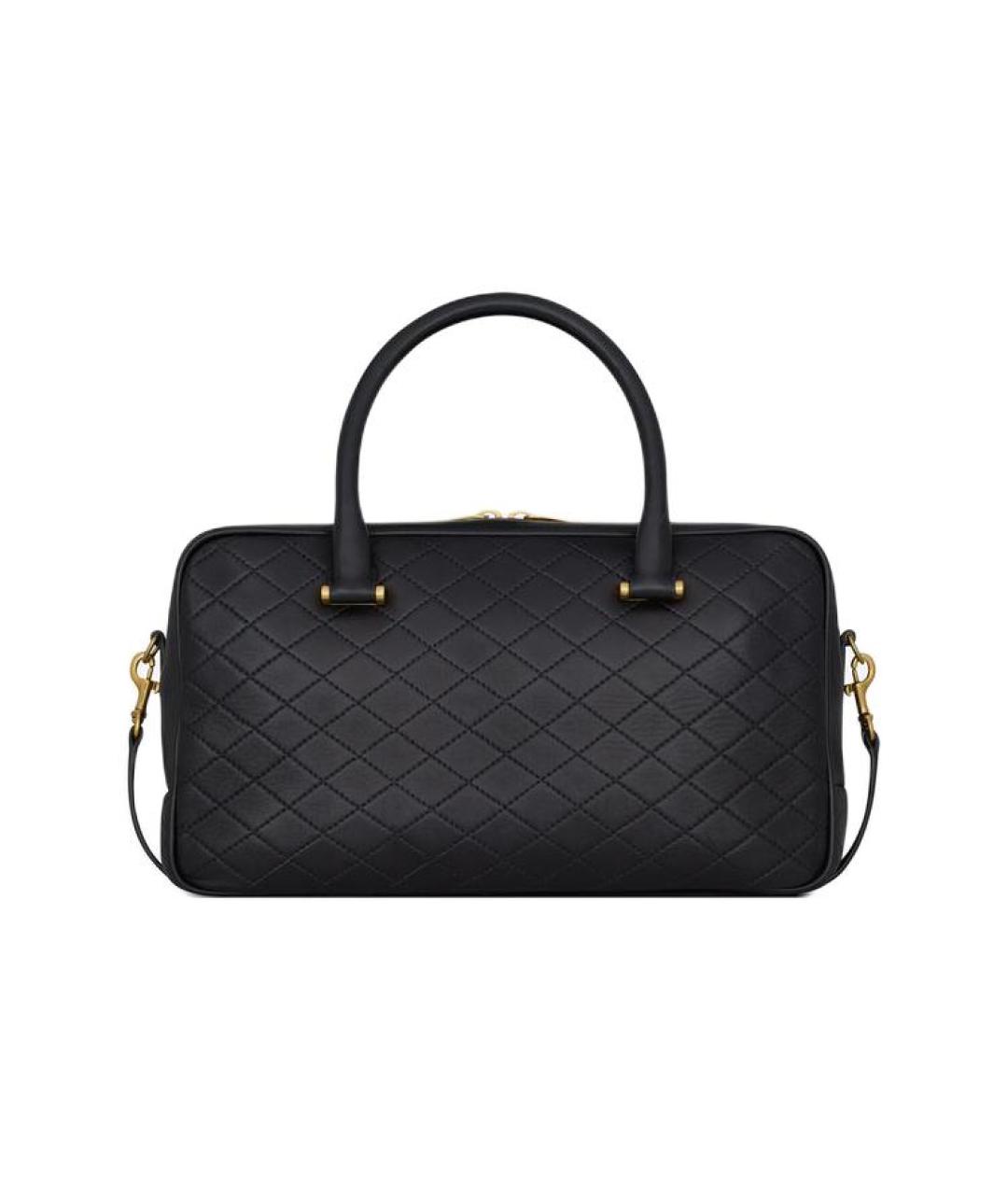 SAINT LAURENT Черная кожаная сумка с короткими ручками, фото 4