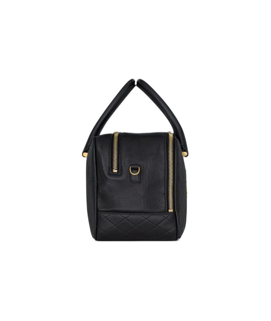 SAINT LAURENT Черная кожаная сумка с короткими ручками, фото 3