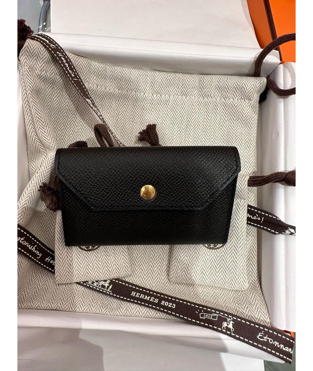 HERMES Черный кожаный ремень, фото 2