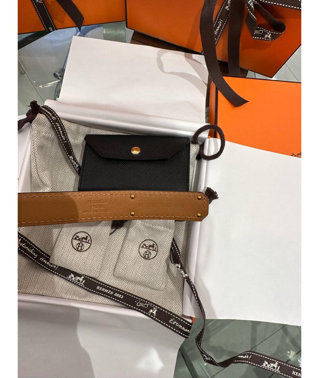 HERMES Черный кожаный ремень, фото 5