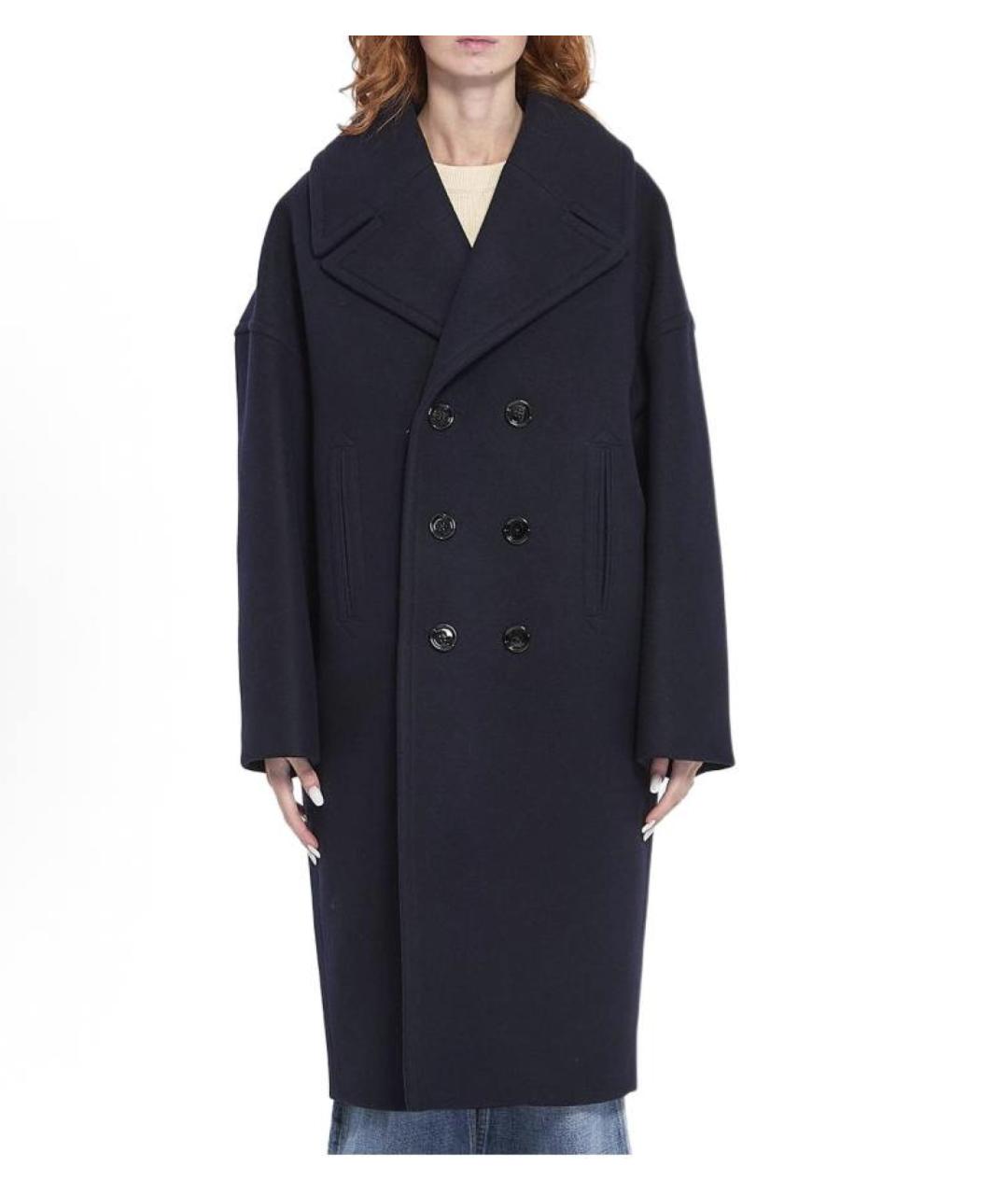 CELINE Темно-синее шерстяное пальто, фото 4