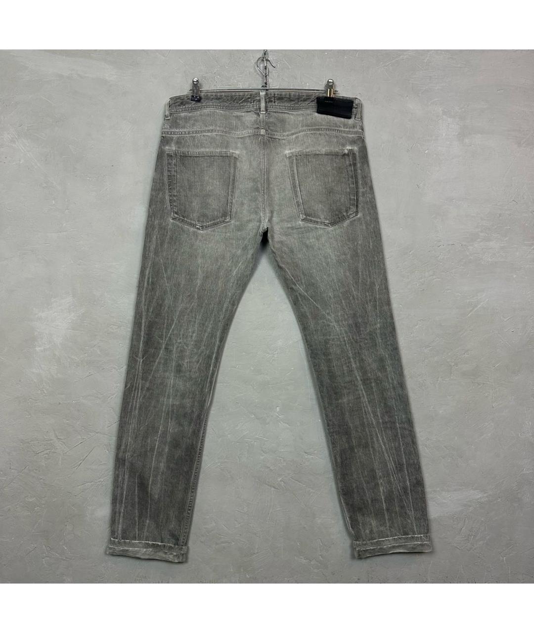 DIESEL BLACK GOLD Серые хлопковые прямые джинсы, фото 2