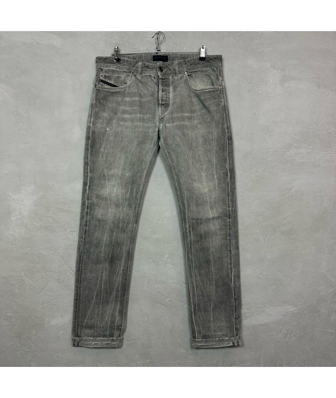 DIESEL BLACK GOLD Серые хлопковые прямые джинсы, фото 9