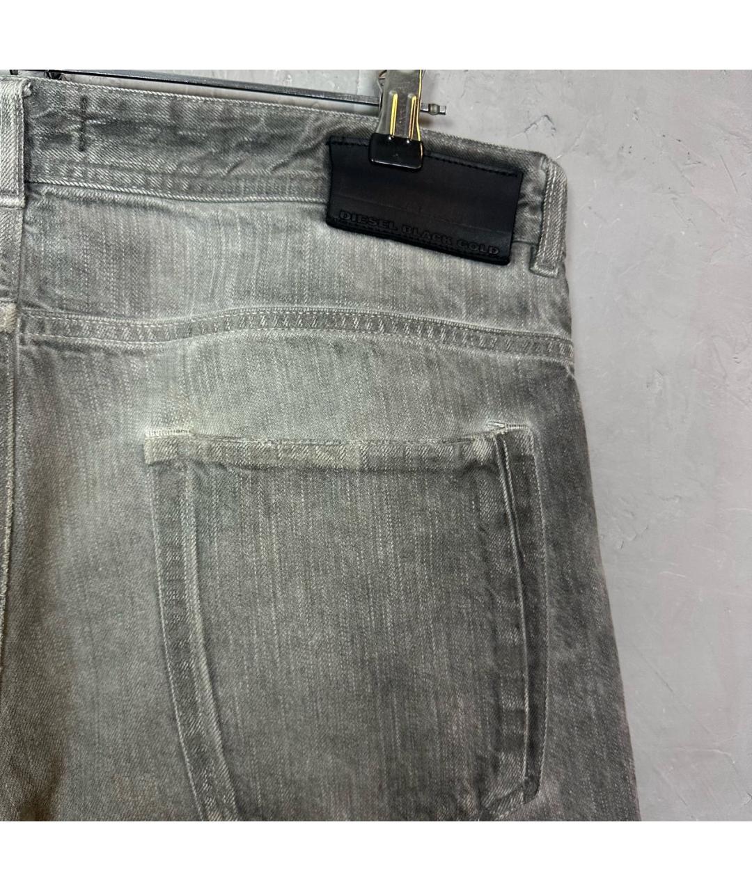 DIESEL BLACK GOLD Серые хлопковые прямые джинсы, фото 5