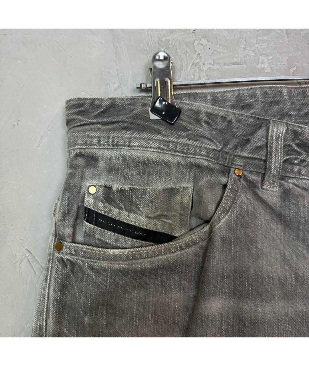 DIESEL BLACK GOLD Серые хлопковые прямые джинсы, фото 6
