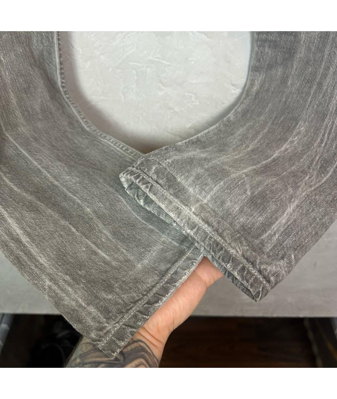 DIESEL BLACK GOLD Серые хлопковые прямые джинсы, фото 3