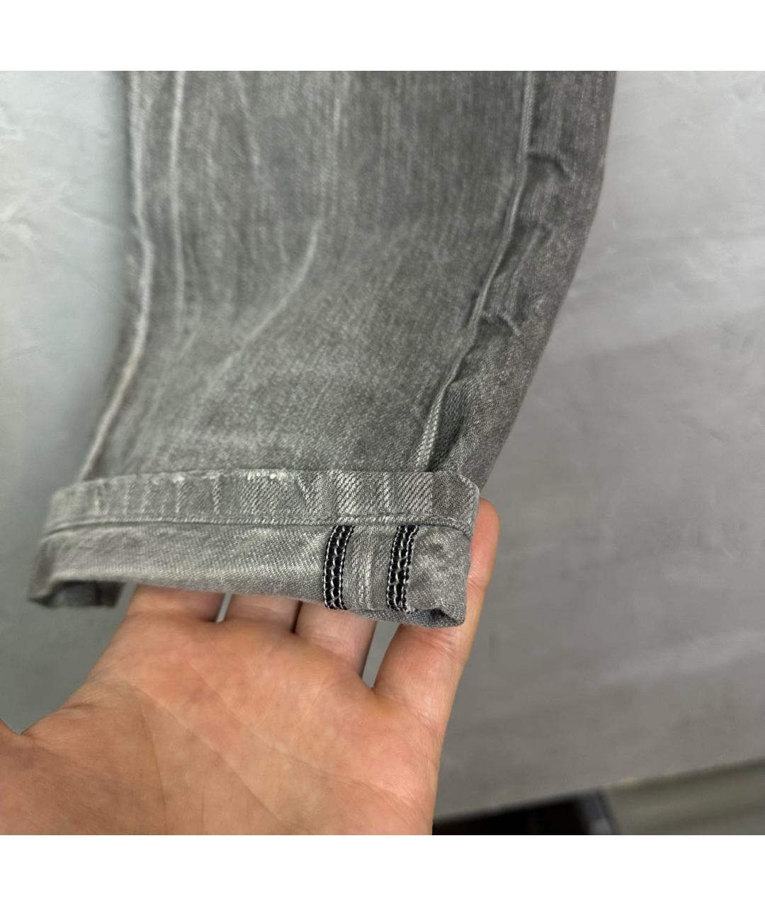 DIESEL BLACK GOLD Серые хлопковые прямые джинсы, фото 4