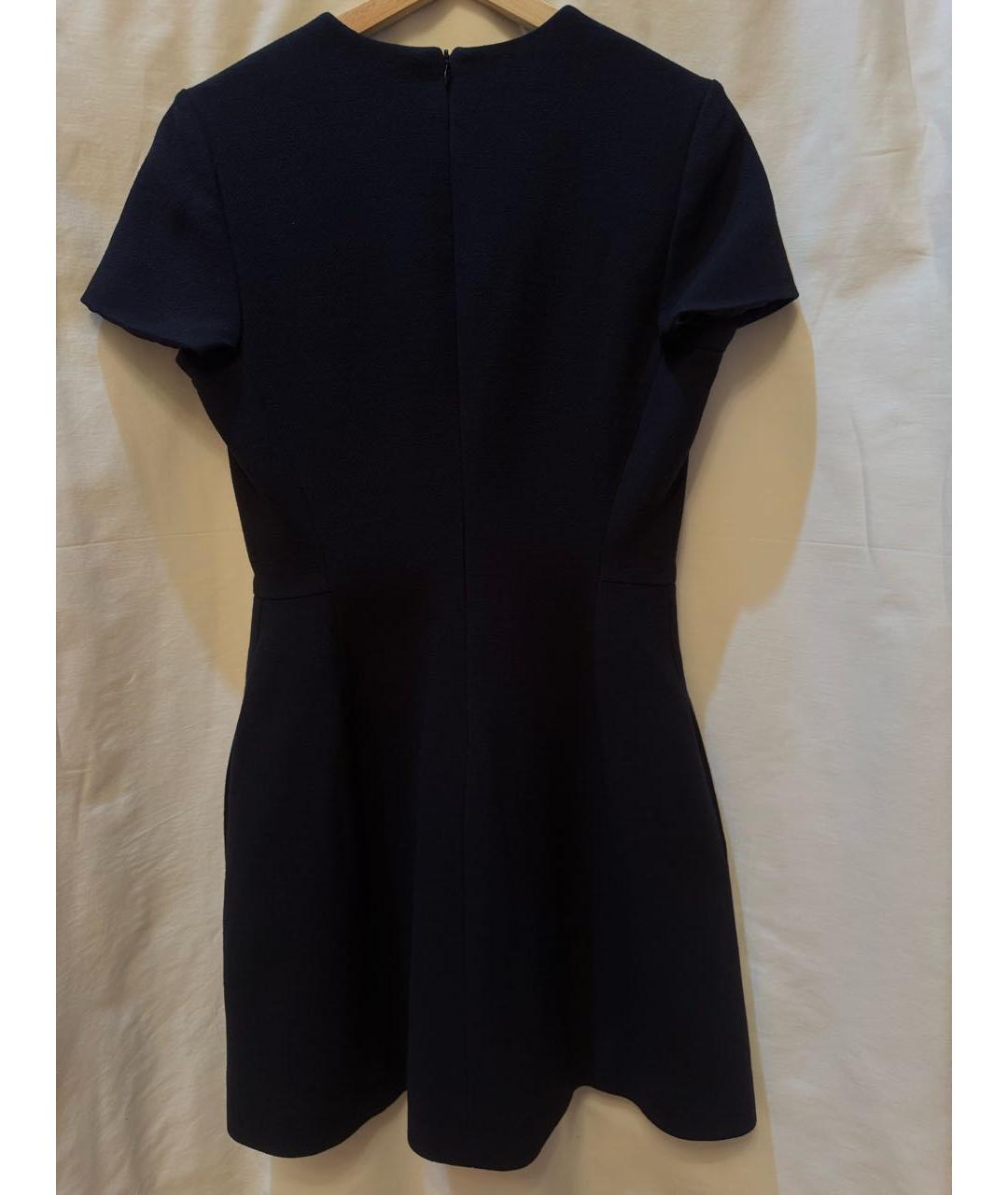 CHRISTIAN DIOR Темно-синее шерстяное повседневное платье, фото 2