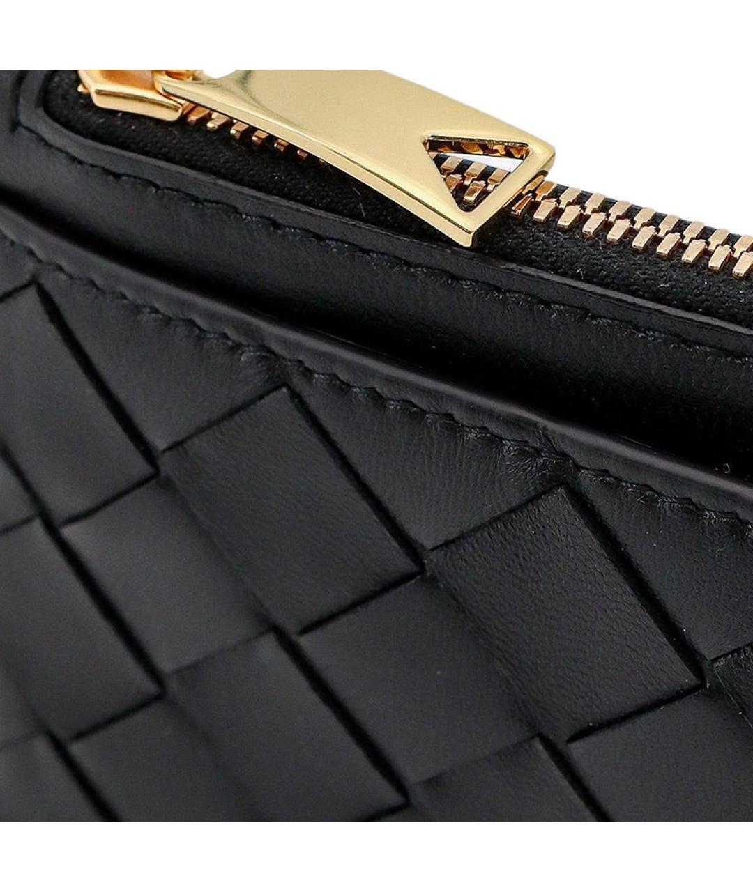 BOTTEGA VENETA Черный кожаный кошелек, фото 3