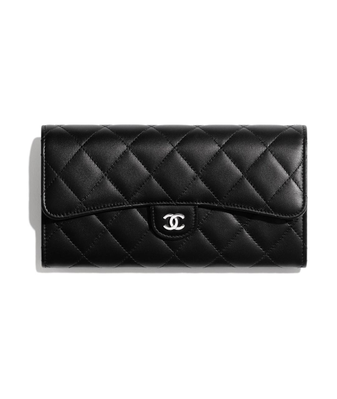 CHANEL Черный кожаный кошелек, фото 1