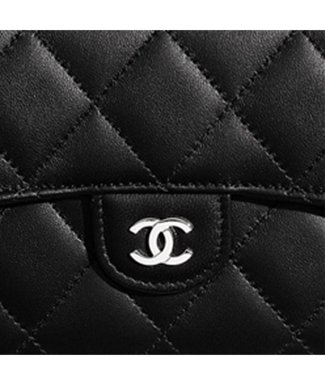 CHANEL Черный кожаный кошелек, фото 5