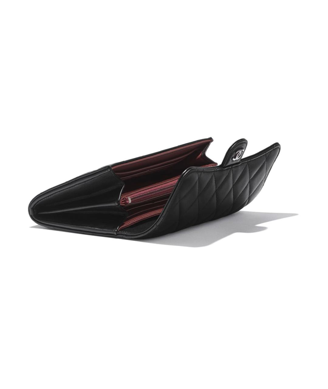 CHANEL Черный кожаный кошелек, фото 4