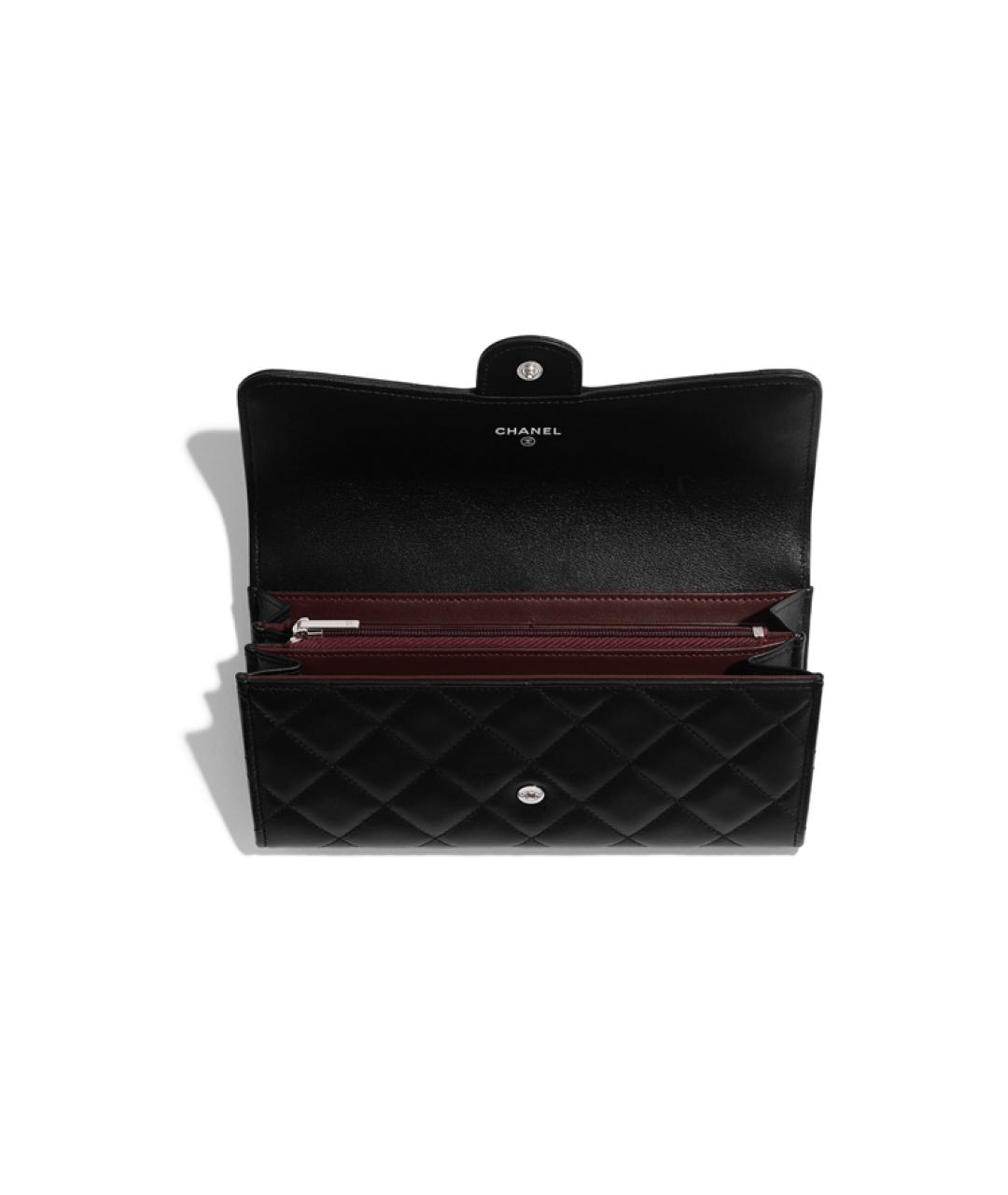 CHANEL Черный кожаный кошелек, фото 3
