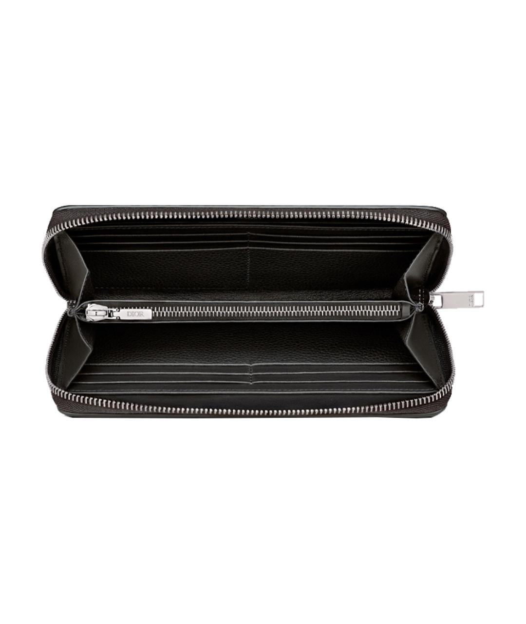 CHRISTIAN DIOR Черный кожаный кошелек, фото 2