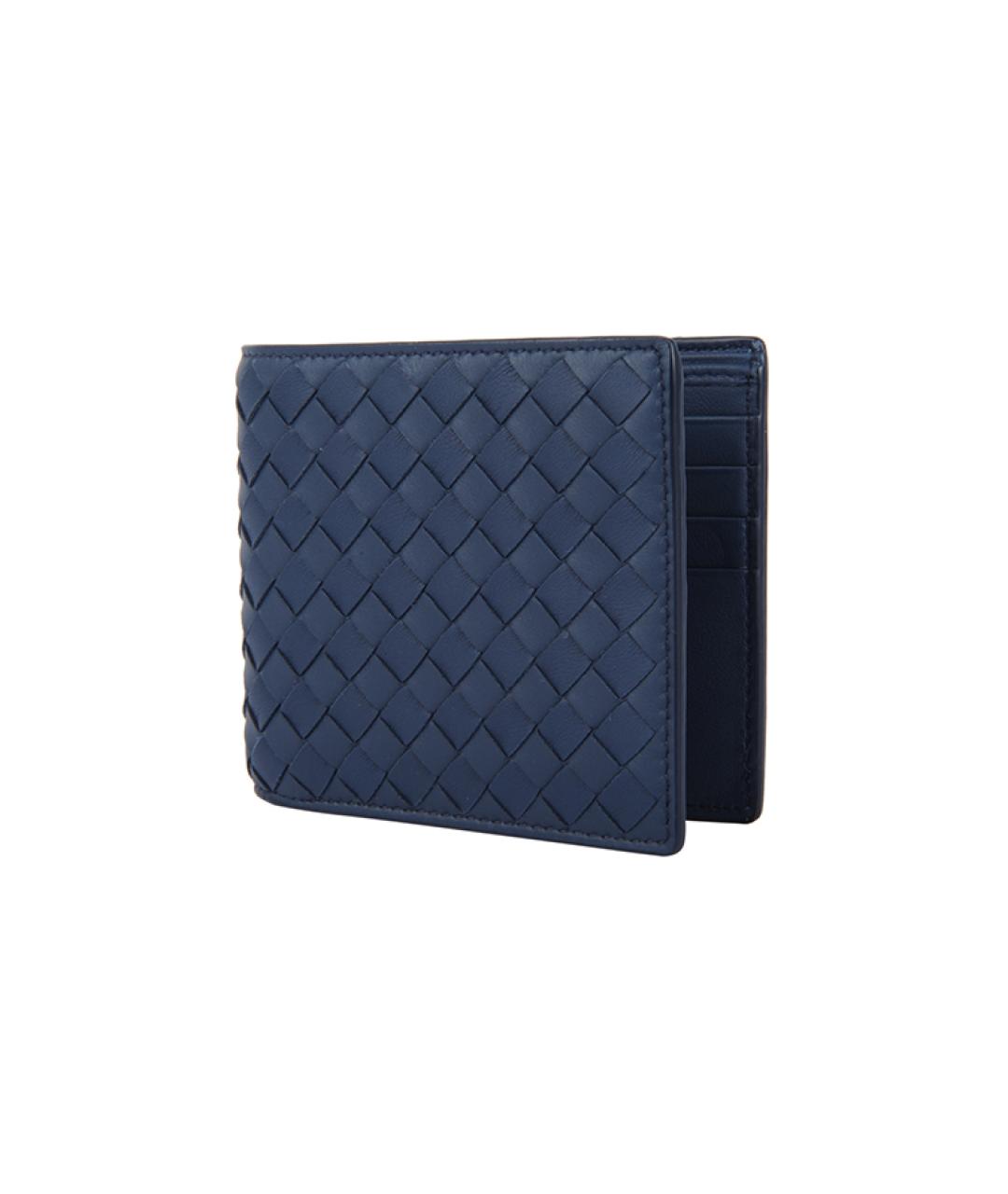 BOTTEGA VENETA Темно-синий кожаный кошелек, фото 3