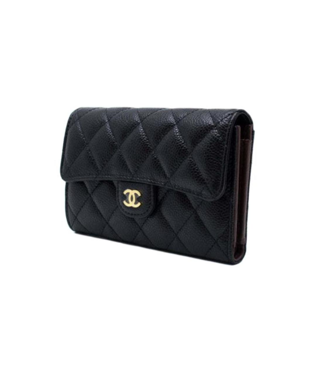 CHANEL Черный кожаный кошелек, фото 2