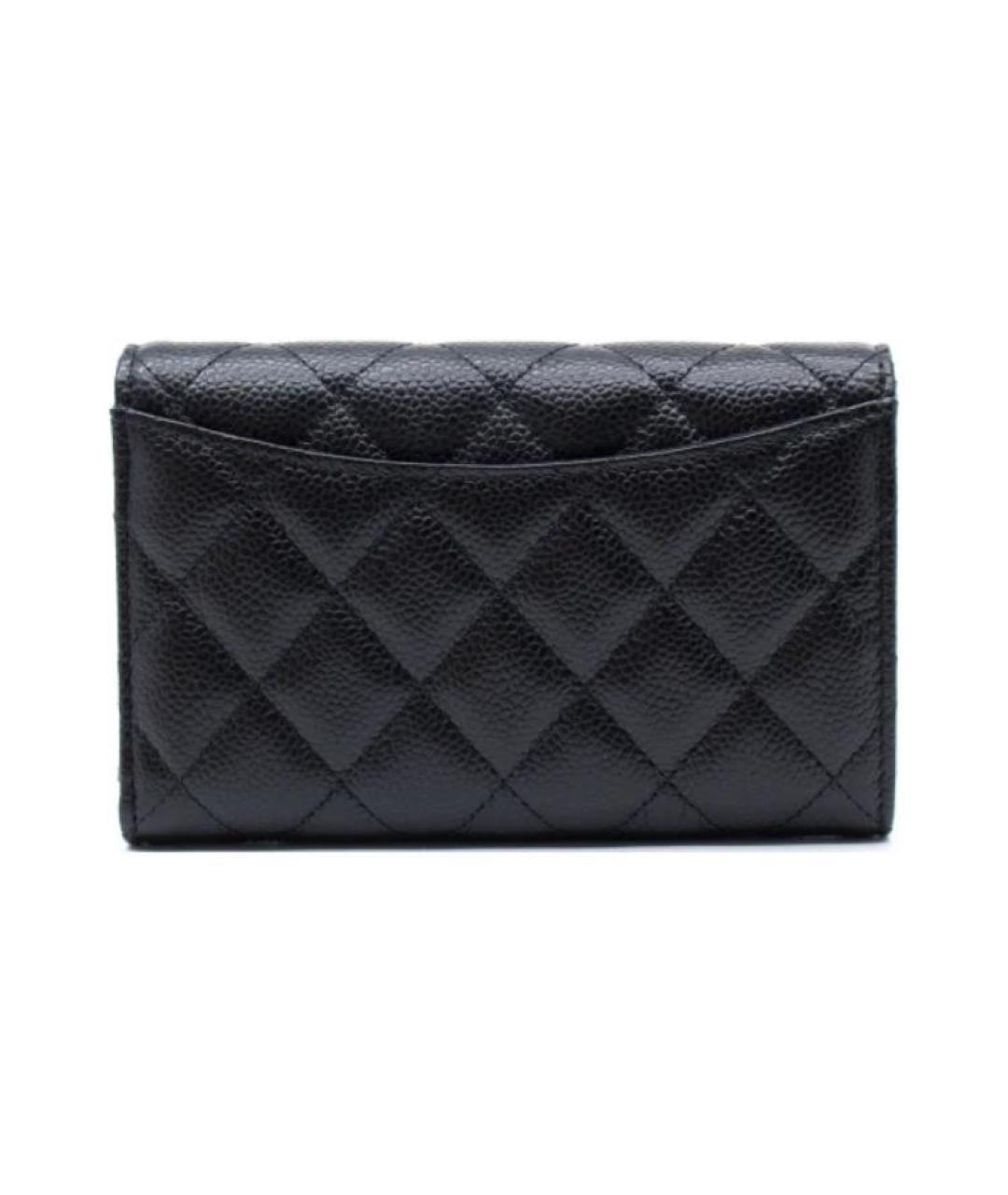 CHANEL Черный кожаный кошелек, фото 3