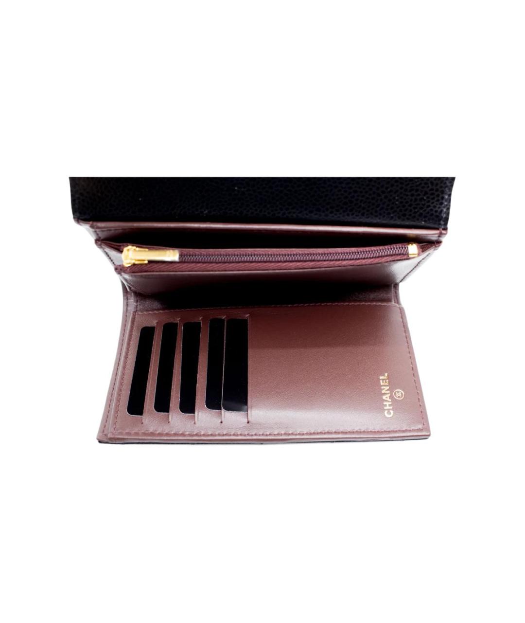 CHANEL Черный кожаный кошелек, фото 5