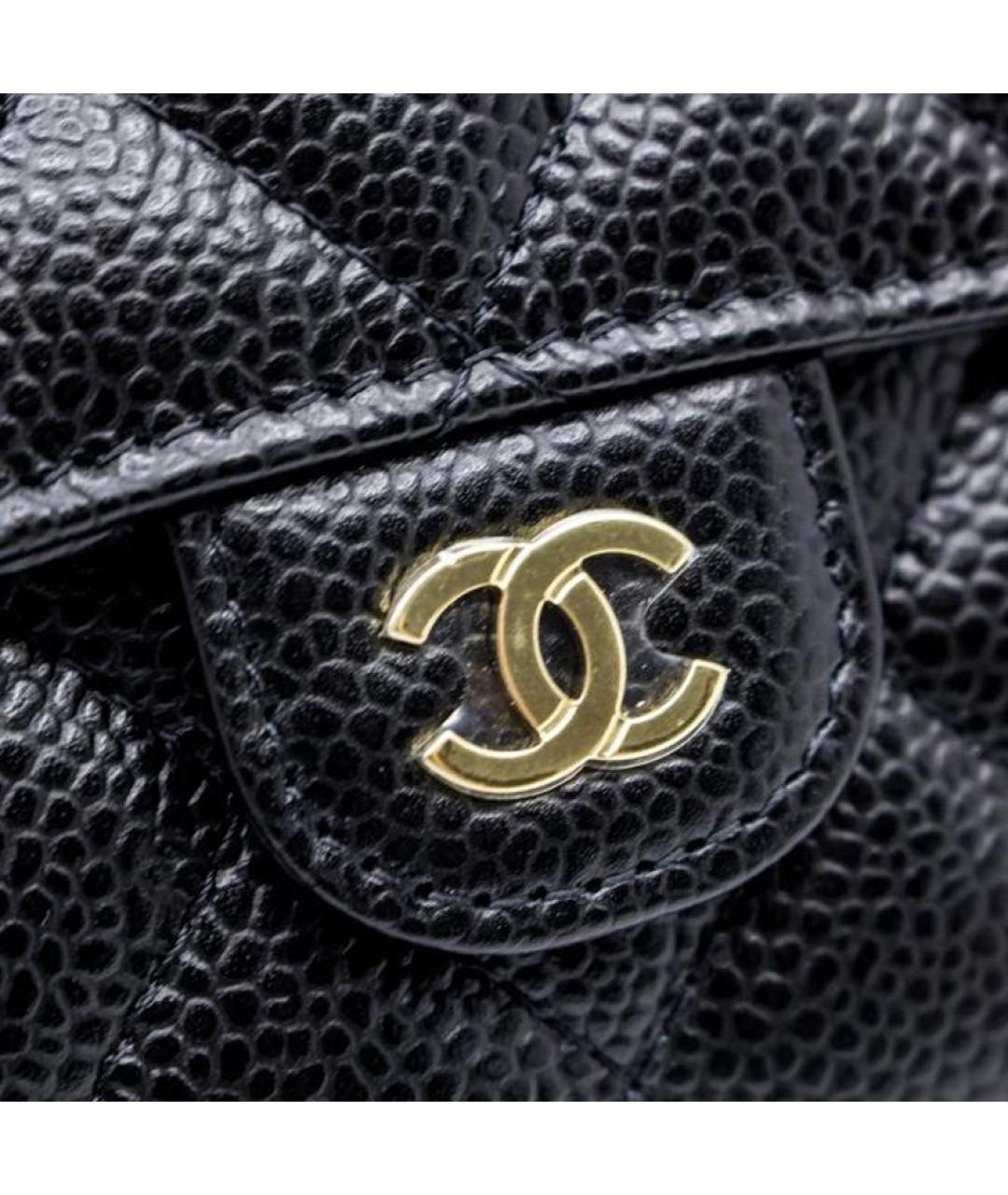 CHANEL Черный кожаный кошелек, фото 6