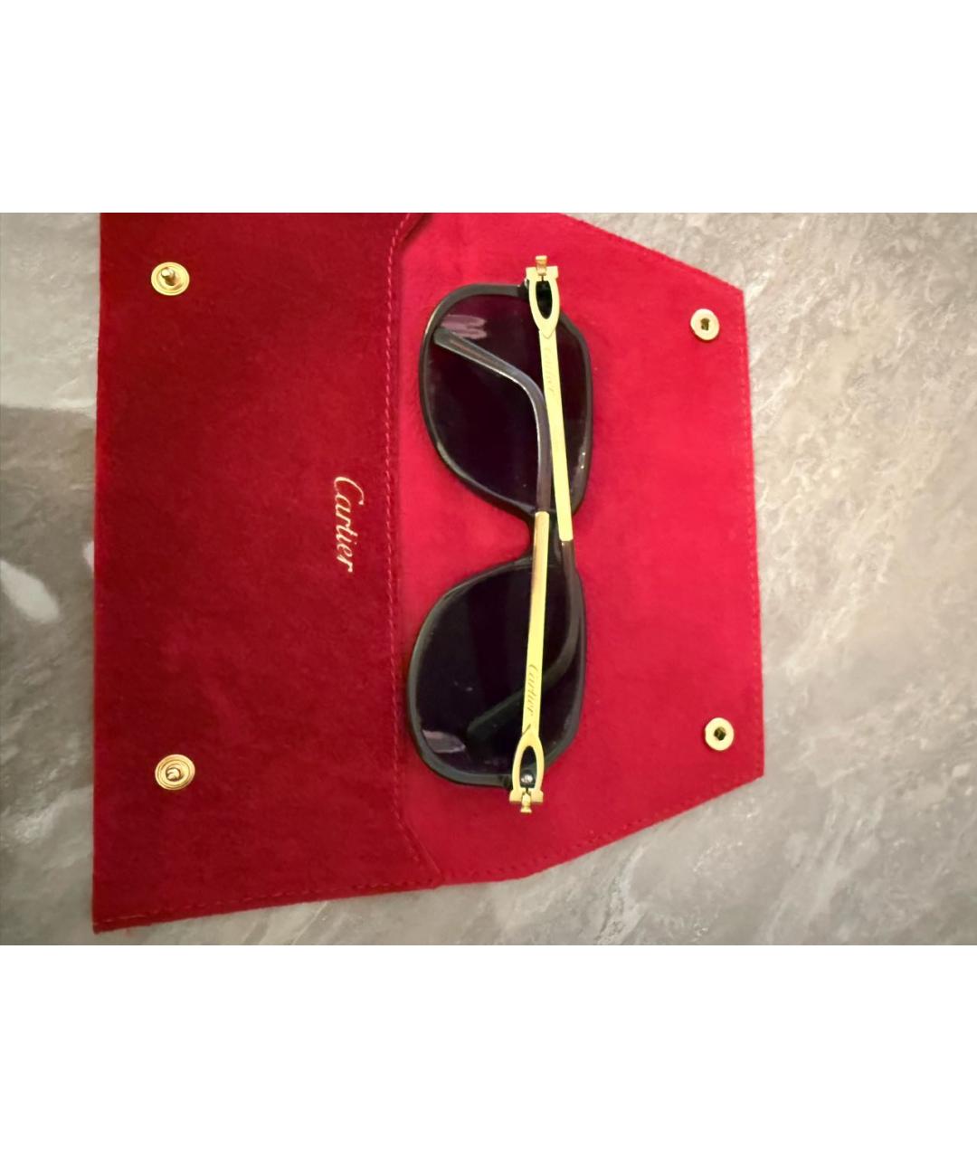 CARTIER Коричневые металлические солнцезащитные очки, фото 6