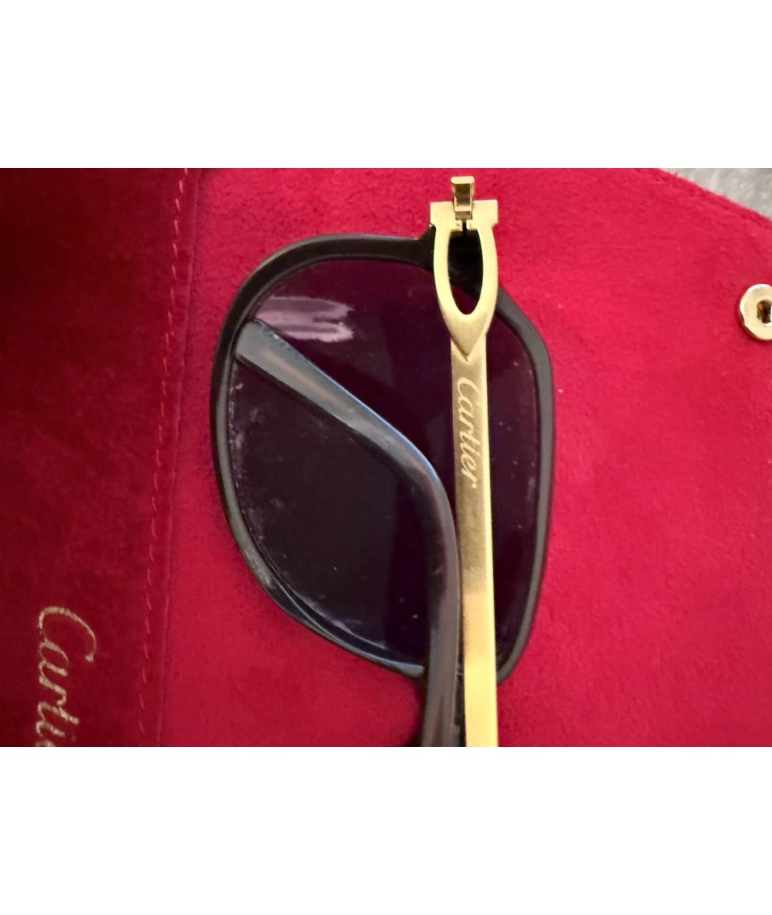 CARTIER Коричневые металлические солнцезащитные очки, фото 5