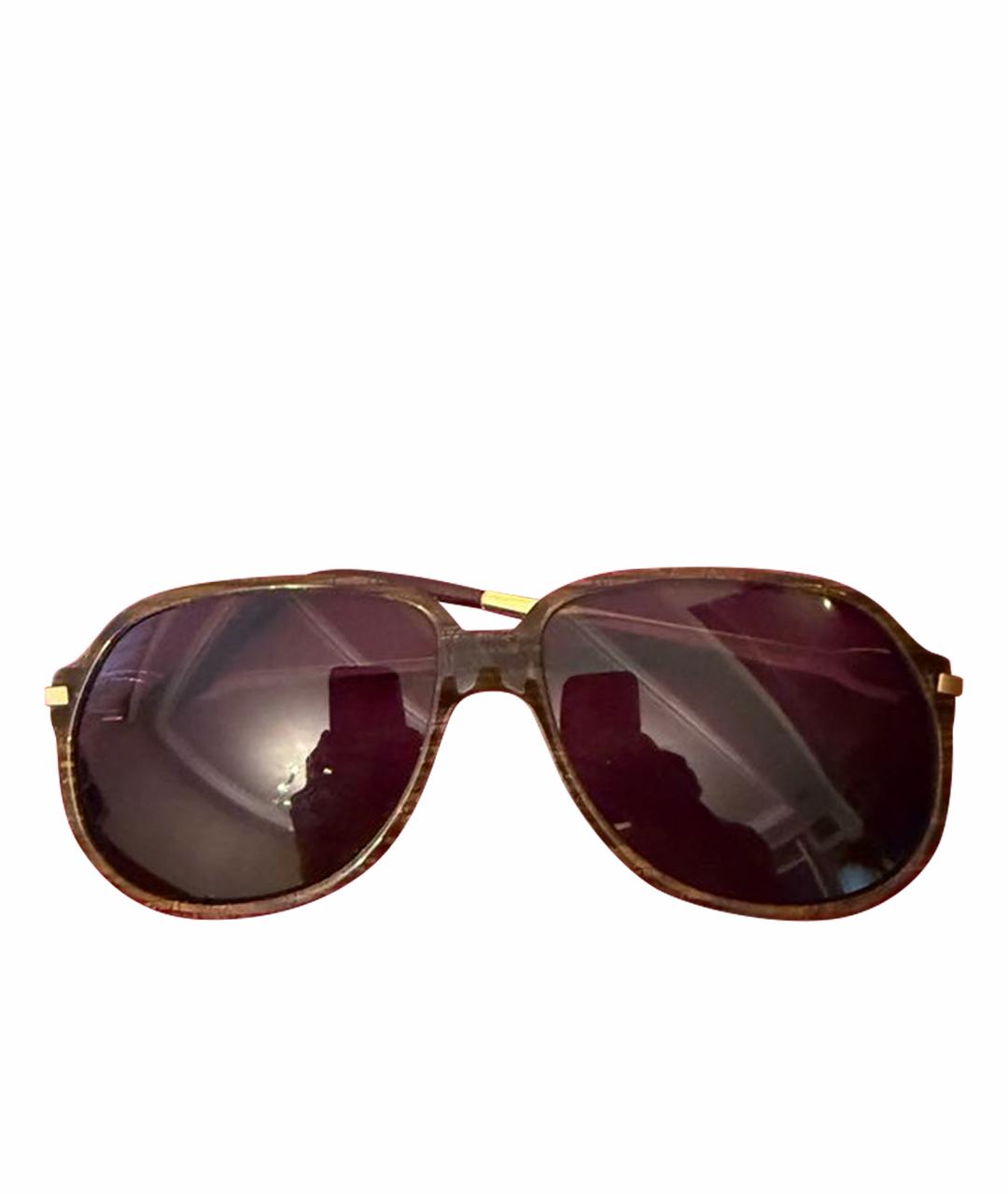 CARTIER Коричневые металлические солнцезащитные очки, фото 1