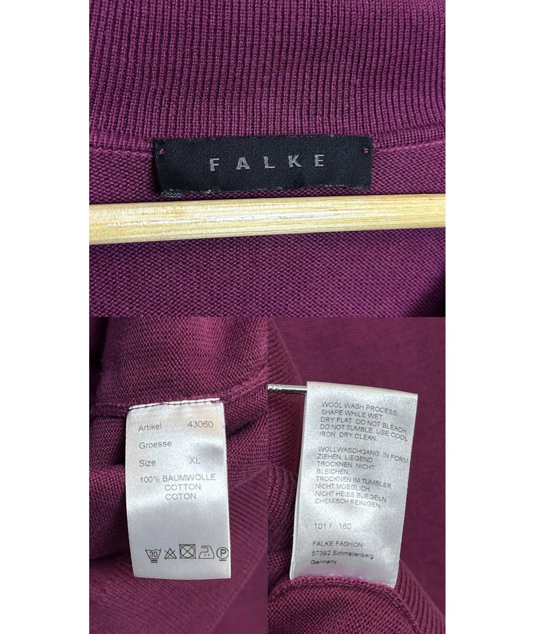 FALKE Бордовый хлопковый джемпер / свитер, фото 6