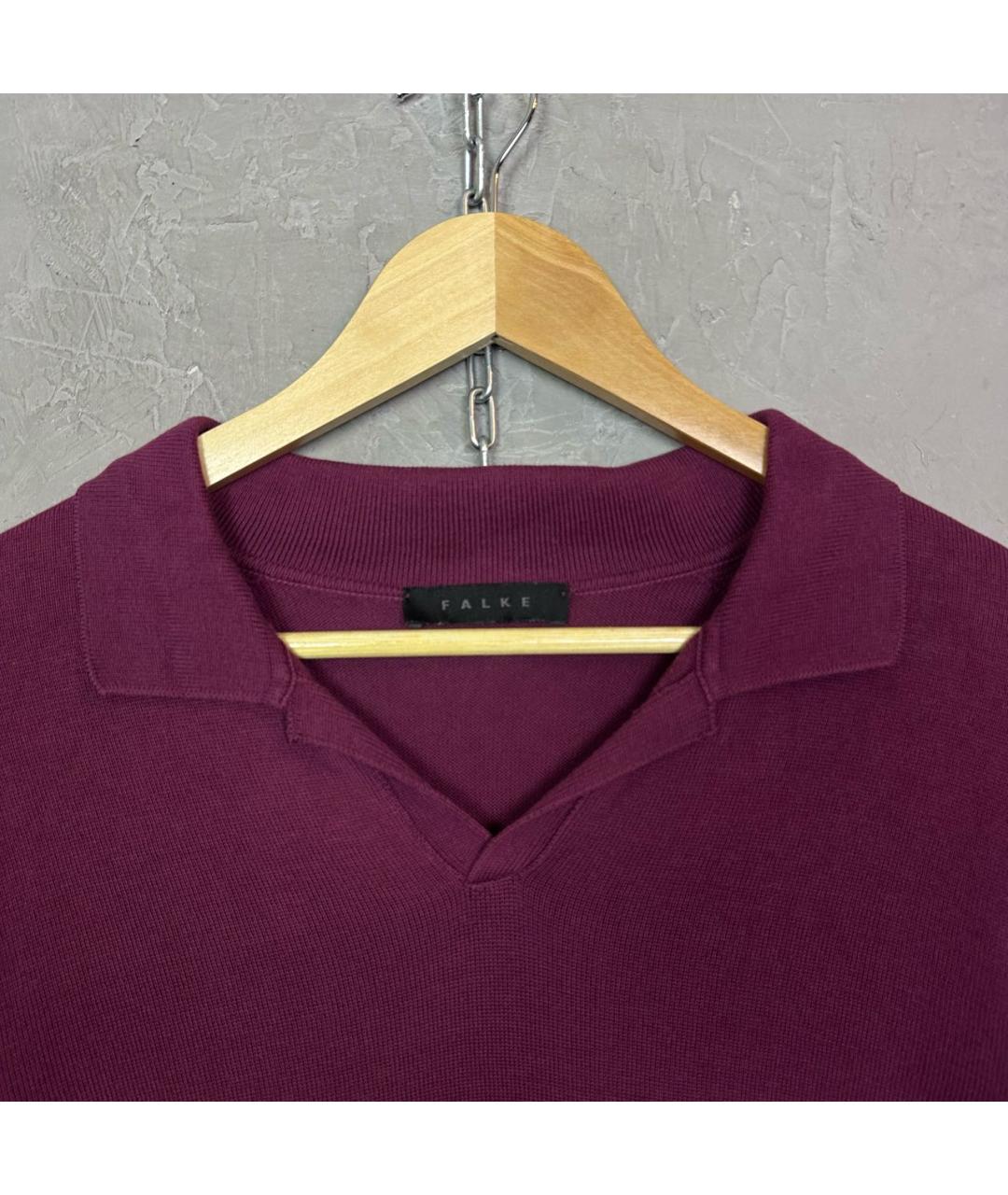 FALKE Бордовый хлопковый джемпер / свитер, фото 5