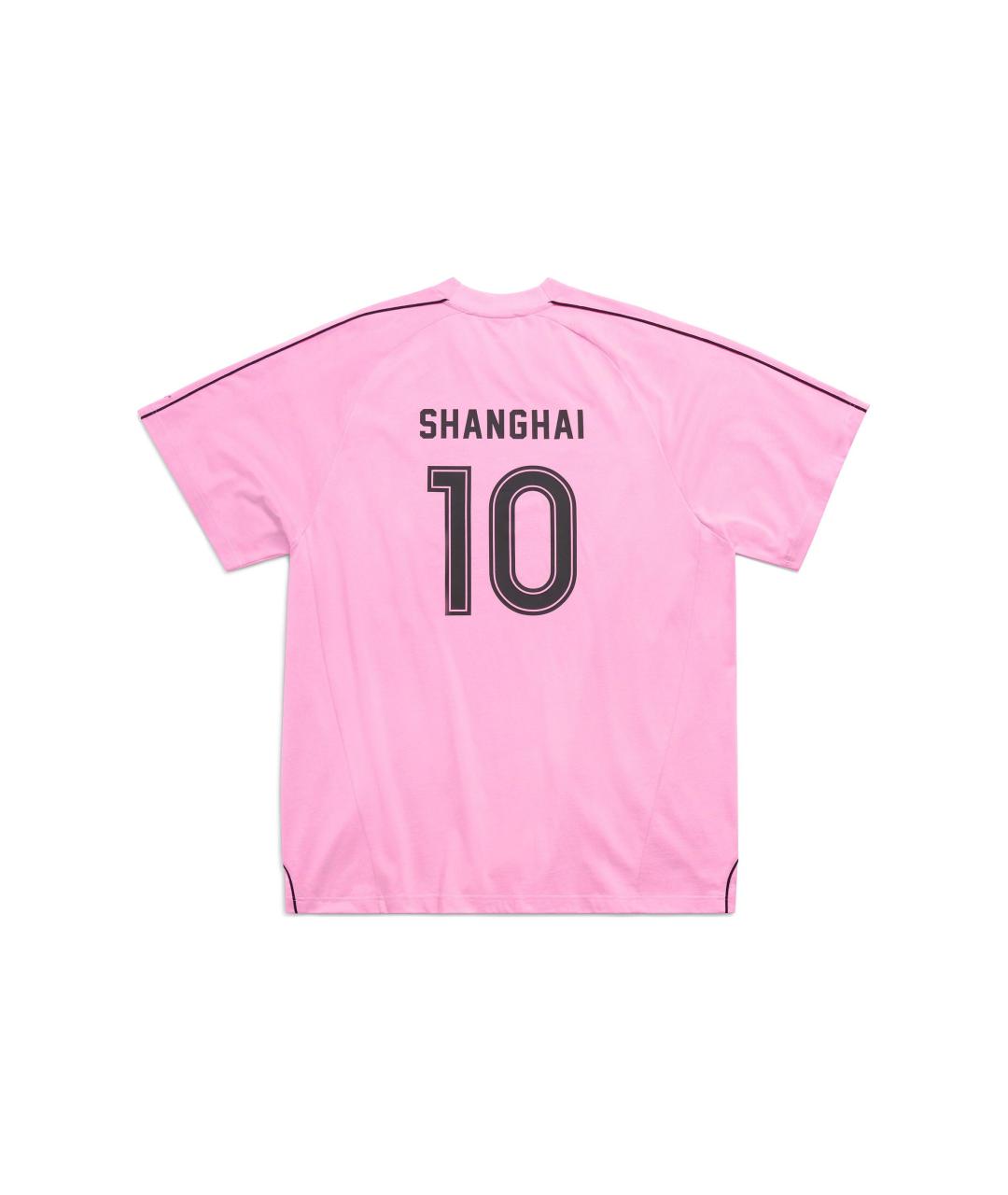 BALENCIAGA Розовая хлопковая футболка, фото 2