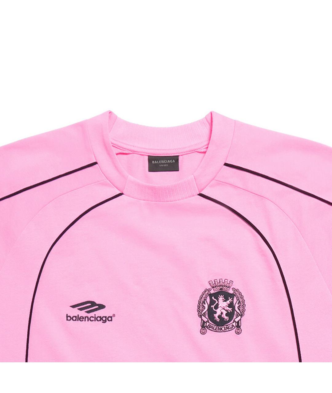 BALENCIAGA Розовая хлопковая футболка, фото 6