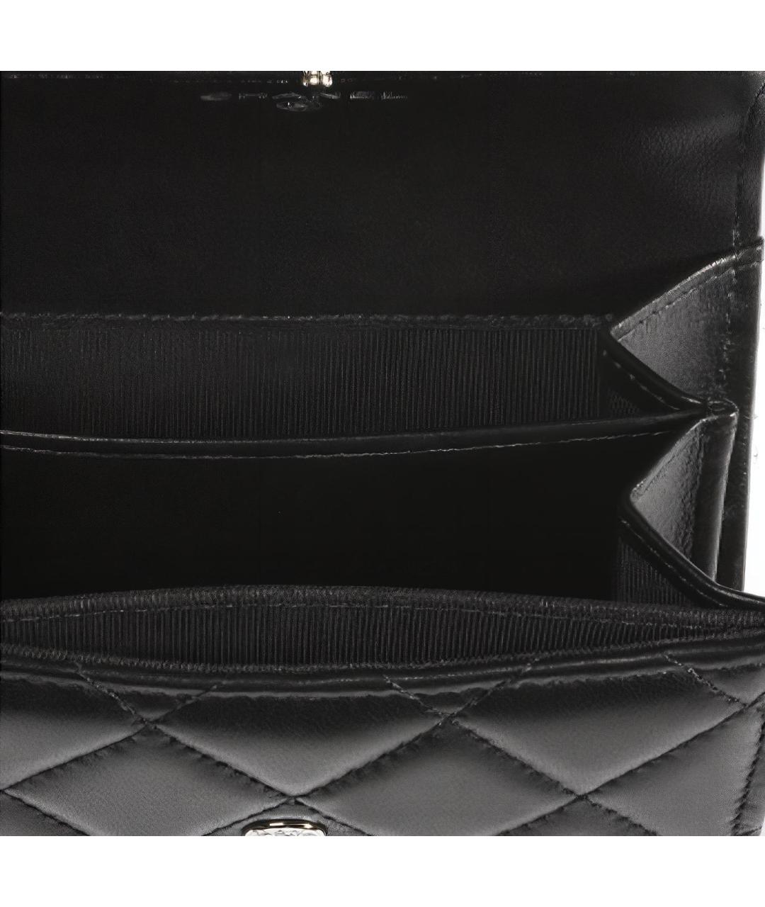 CHANEL Черный кожаный кошелек, фото 2