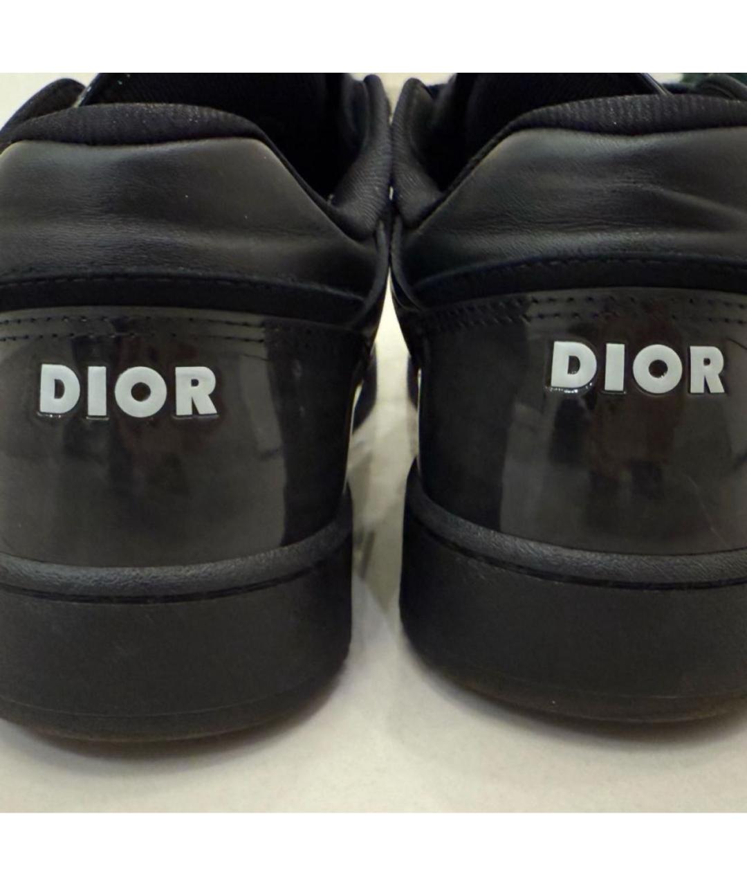 CHRISTIAN DIOR Черные низкие кроссовки / кеды из лакированной кожи, фото 3