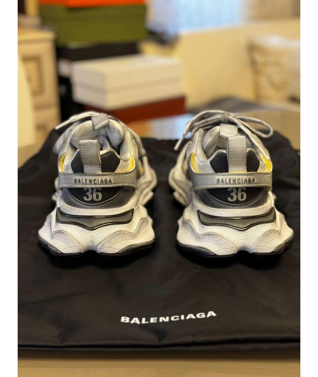 BALENCIAGA Белые текстильные кроссовки, фото 3