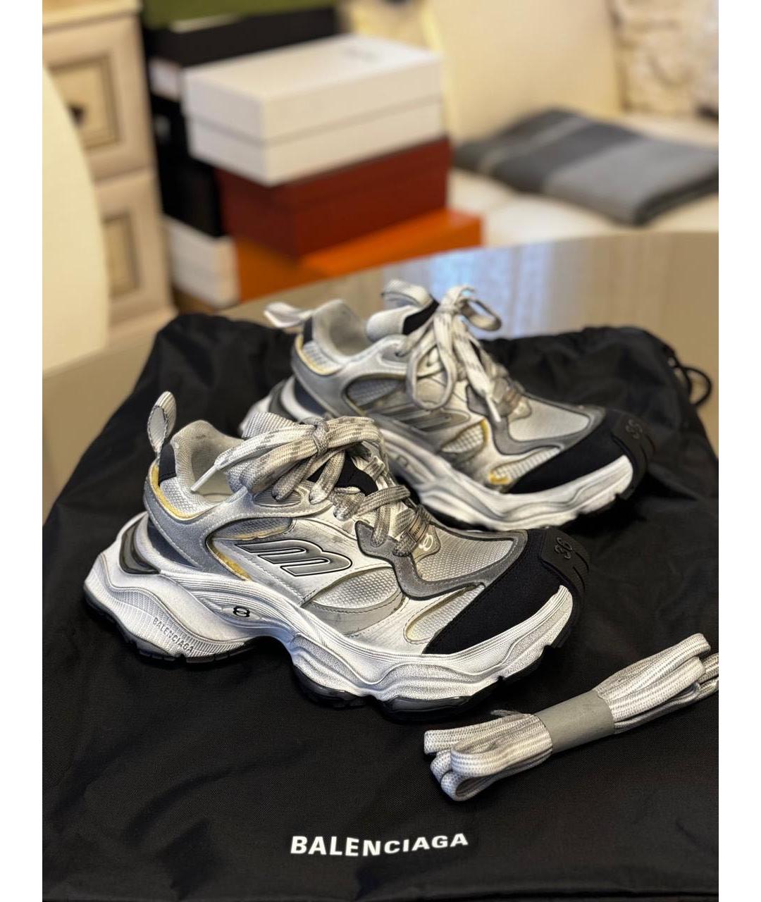 BALENCIAGA Белые текстильные кроссовки, фото 7